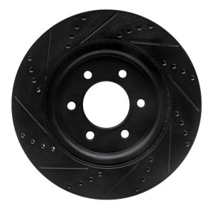Ford F-150 Brake Rotor (1) - Front Right - R1 Concepts - Drilled & Slotted - Black - `21-`25